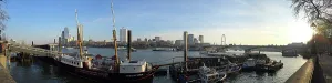 Pedestrians Prints: Thames view from the North Bank, United Kingdom
