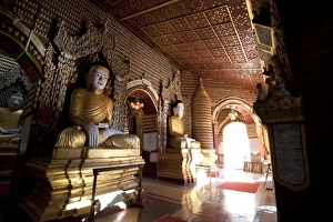 Monywa Prints: Thanboddhay Pagoda, showing some of the 100000 Buddhas there