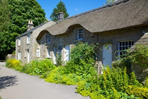 Thatched Prints: Thatched cottages, Baslow, Derbyshire, England, United Kingdom, Europe