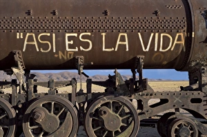La Paz Prints: Thats Life, train graveyard, Uyuni, Bolivia, South America