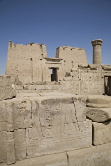 Images Dated 26th February 2007: The front of the Temple of Edfu, Egypt, North Africa, Africa