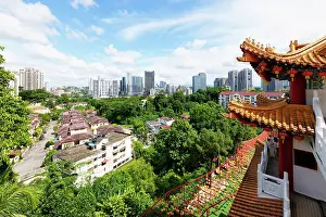Arts Prints: Thean Hou Temple to the Goddess Mazu and Kuala Lumpur skyline, Malaysia, Asia