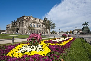 Arrangement Prints: Theater Square with opera house Dresden, Saxony, Germany, Europe