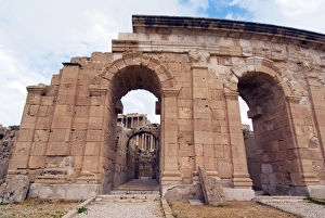 Images Dated 16th October 2007: Theatre entrance, Roman site of Sabratha, UNESCO World Heritage Site, Libya