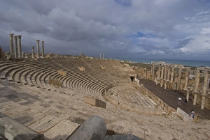 Images Dated 17th October 2007: Theatre, Roman site of Leptis Magna, UNESCO World Heritage Site, Libya