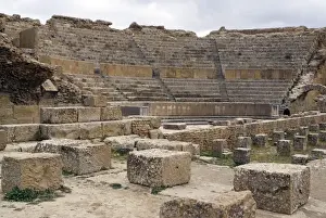 Theatre, Roman site of Timgad, UNESCO World Heritage Site, Algeria, North Africa, Africa