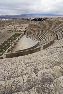 Timgad Prints: Theatre, Roman site of Timgad, UNESCO World Heritage Site, Algeria, North Africa, Africa