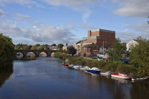 Images Dated 10th October 2009: Theatre Severn and Welsh Bridge, Frankwell, Shrewsbury, Shropshire, England
