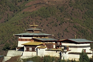 Thimpu Prints: Thimpu Dzong, Thimpu, Bhutan, Asia