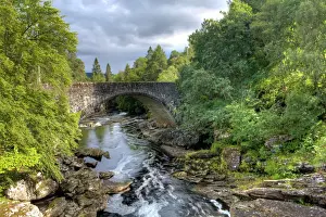 Falls Prints: The Thomas Telford Bridge and the Invermoriston falls and river on the shores of Loch Ness