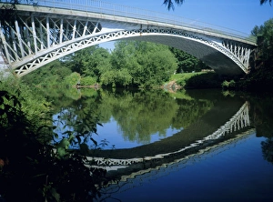 Metal Prints: Thomas Telfords Bridge built in 1826 over the River Severn, Holt Fleet