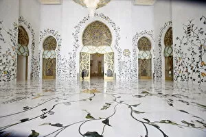 Images Dated 27th October 2009: Thousands of semi-precious stones, inset in marble, decorate the Sheikh Zayed Grand