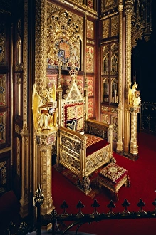 The Throne, House of Lords, Houses of Parliament, Westminster, London, England