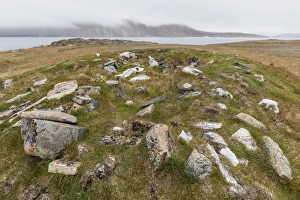 Nunavut Prints: Thule house remains in Dundas Harbour, Devon Island, Nunavut, Canada, North America