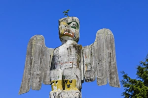 Totem Pole Prints: Thunderbird, First Nation Totem Pole, Namgis Burial Grounds, Alert Bay, Inside Passage