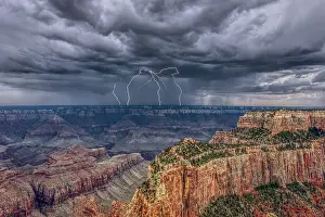 Royal Prints: A thunderstorm approaching the South Rim of Grand Canyon, Arizona, USA