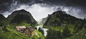 Moody Sky Gallery: Thunderstorm coming at Bollenwees refuge, Canton of Appenzell, Alpstein, Switzerland