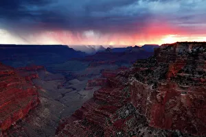 Grand Canyon Prints: Thunderstorms over south rim, from Cape Royal