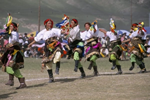 Celebrate Prints: Tibetan dance, Yushu Horse Festival, Qinghai Province, China, Asia