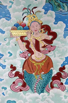 Tibetan goddess, Kopan monastery, Kathmandu, Nepal, Asia