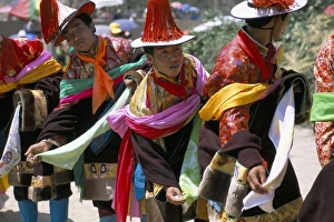 Ceremonies Prints: Tibetans dressed for religious shamans ceremony, Tongren, Qinghai Province