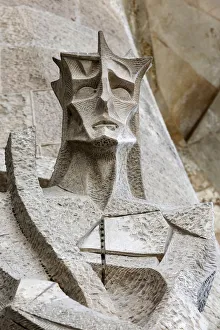 Barcelona Prints: Tied Christ, sculpture by Joseph Maria Subirachs, Passion Facade