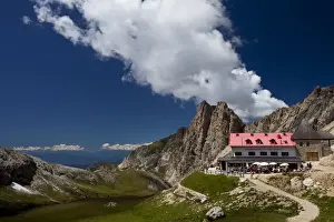 Refuge Prints: Tierser Alpl mountain hut, on the way from Schlern to the Rosengarten mountain range