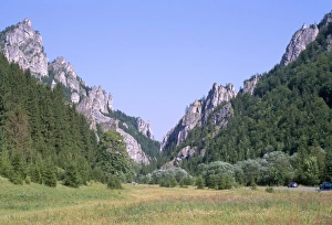 Slovak Republic Prints: Tiesnavy Pass with scenic rocky ridges