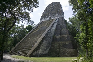 Maya Prints: Tikal Temple 5, pre-Colombian Maya civilisation, Tikal, UNESCO World Heritage Site