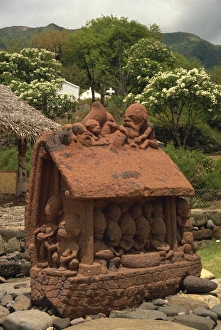 Tiki park, Taiohoe, Nuku Hiva, French Polynesia, Pacific Islands, Pacific