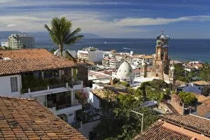 Images Dated 8th January 2009: Tiled roofs, Puerto Vallarta, Jalisco State, Mexico, North America