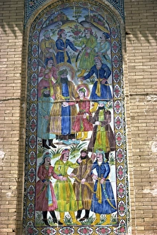 Iran Prints: Tilework on old house