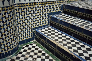 Detail of tilework in palace in the Medina