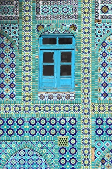 Art Work Prints: Tiling around blue window, Shrine of Hazrat Ali, Mazar-i-Sharif, Balkh, Afghanistan, Asia