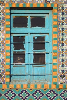 Tiling round blue window, Shrine of Hazrat Ali, who was assissinated in 661