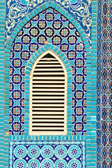 Afgani Prints: Tiling round shuttered window, Shrine of Hazrat Ali, founded in the 12th century