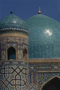 Tile Work Prints: Tilla-Kari Medressa, Samarkand, Uzbekistan, Central Asia, Asia