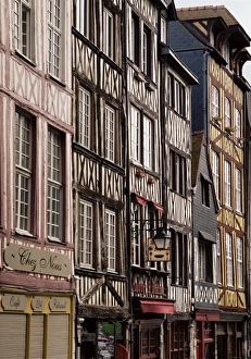 Rouen Prints: Timber-framed houses and shops in the restored city centre, Rouen, Haute Normandie