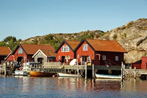 Sweden Prints: Timber houses, Grebbestad, Bohuslan region, west coast, Sweden, Scandinavia, Europe