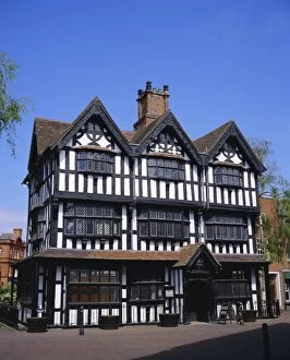 Hereford Worcester Collection: Timbered hall of the Butchers Guild, now housing Hereford Museum, Hereford & Worcester