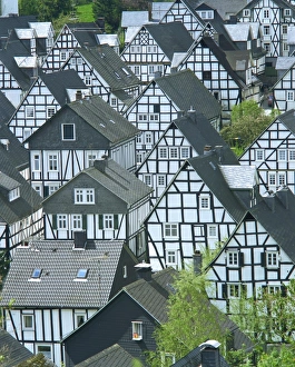 Uniformity Prints: Timbered houses in Freudenburg, Westfalen, Germany, Europe