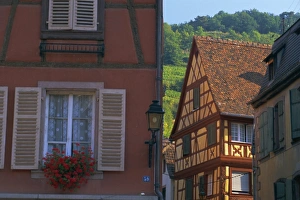 Haut Rhin Prints: Timbered houses, Kaysersberg, Haut-Rhin, Alsace, France, Europe