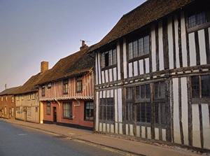 Tudor Prints: Timbered houses at Lavenham, Suffolk, England, UK, Europe