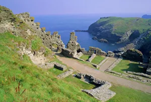 Myth Prints: Tintagel Castle, associated with the legend of King Arthur, Tintagel, Cornwall