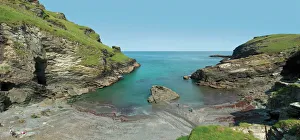 Tintagel Prints: Tintagel Castle and the Cornish coast, Cornwall, England, United Kingdom, Europe