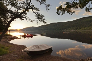 Black Forest Prints: Titisee Lake at sunrise, Black Forest, Baden-Wurttemberg, Germany, Europe