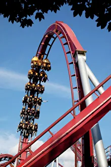 Curved Prints: Tivoli Gardens fair ride, Copenhagen, Denmark, Scandinavia, Europe
