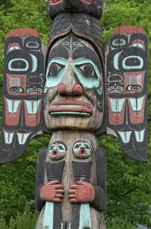 Tlingit Chief Johnson Totem Pole, Ketchikan, Alaska, United States of America