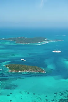 Aerials Prints: Tobago Cays and Mayreau Island, St. Vincent and The Grenadines, Windward Islands