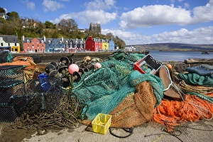 Fishing Net Prints: Tobermory harbour, Isle of Mull, Inner Hebrides, Argyll and Bute, Scotland, United Kingdom